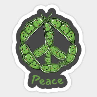 Green PEAS in a Pod (Peace) Symbol Sticker